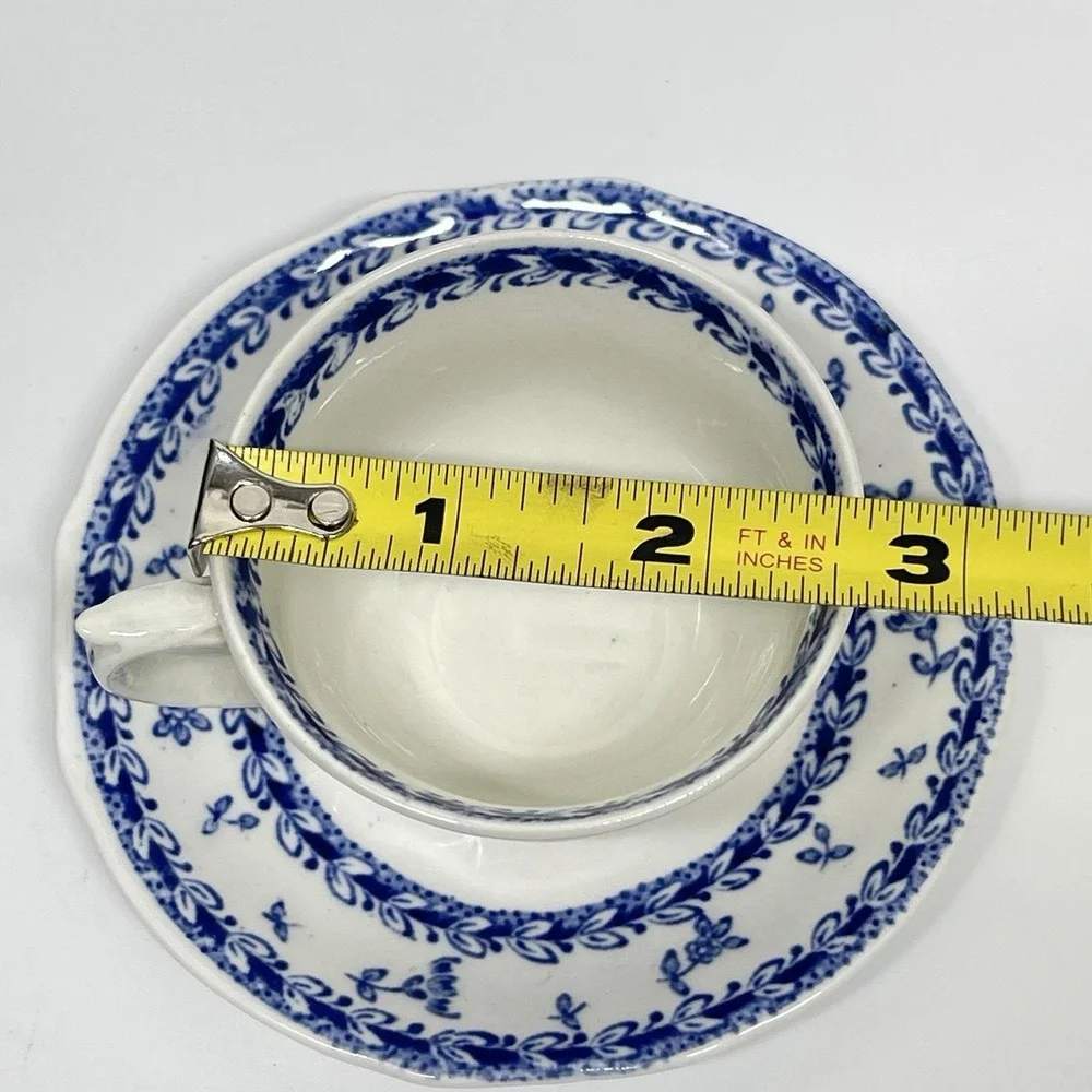 Vintage Arabia Finland Blue Finn Flowers‎ Demitasse Cup And Saucer Discontinued